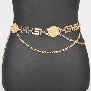 BNWT Brand New Iconic Coin Medallion Layered Chain Iconic Fashion Chain Belt